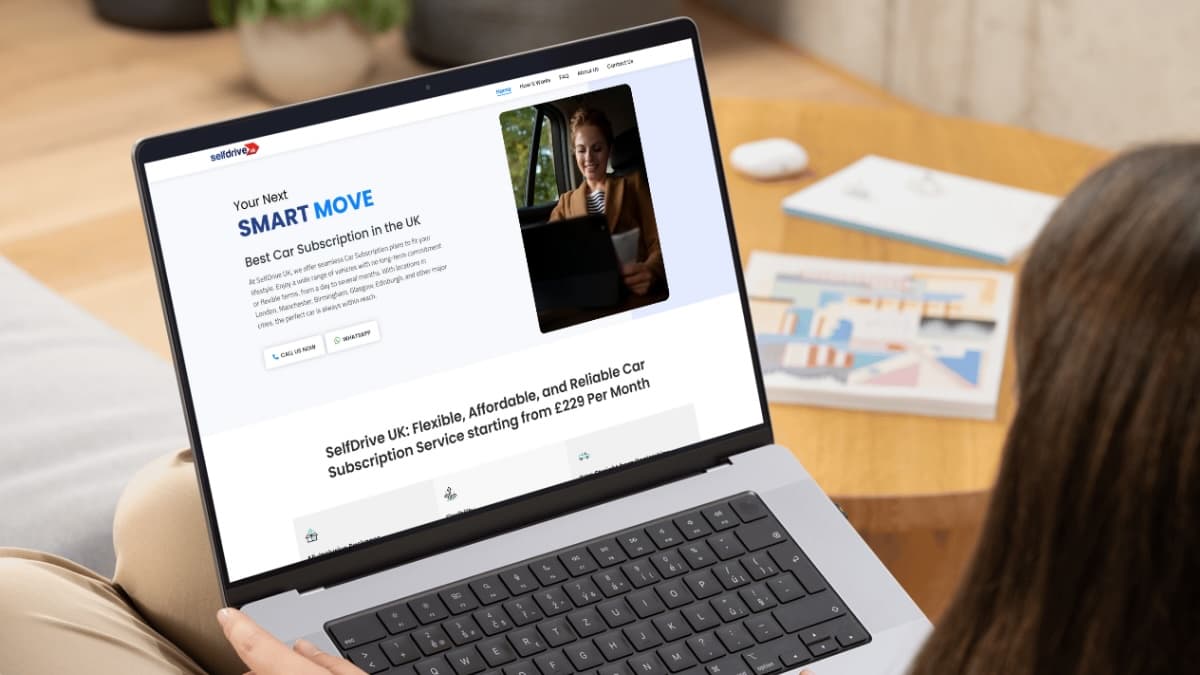 SelfDrive UK car subscription screenshot
