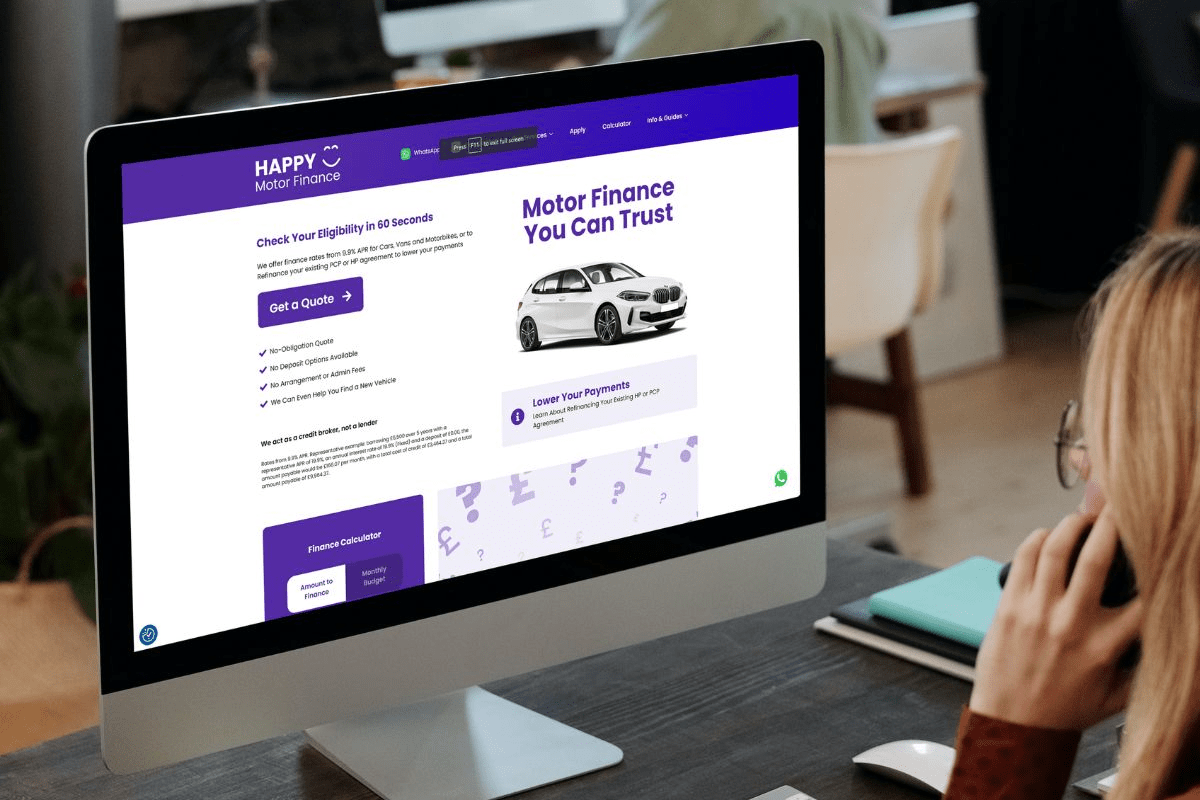 Happy Motor Finance mock-up